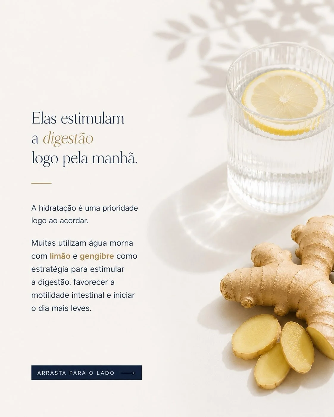 Água morna com limão e gengibre para estimular a digestão pela manhã