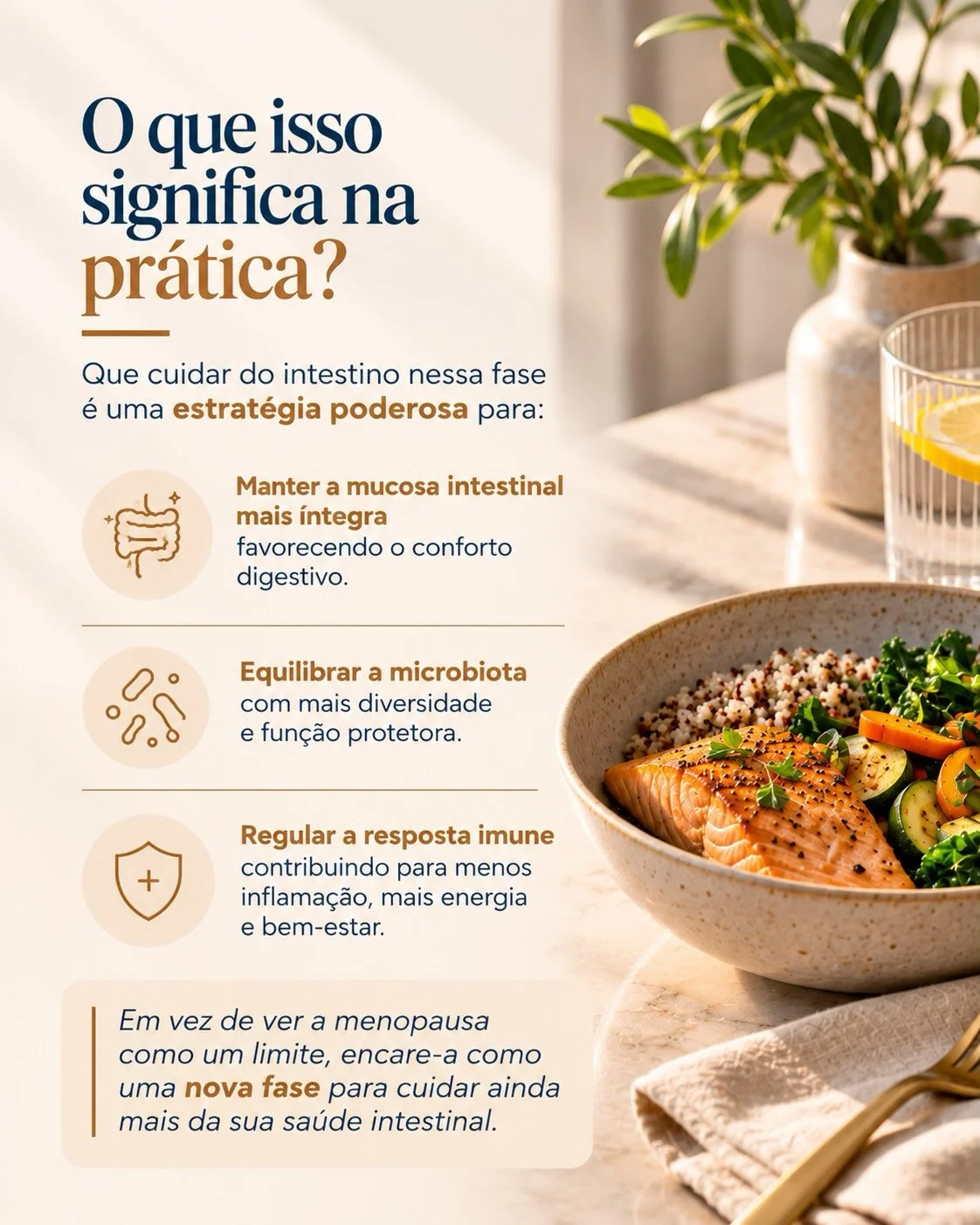 Como cuidar do intestino na menopausa: alimentação, microbiota e resposta imune