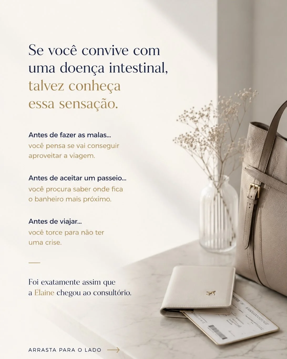 Mulher com doença intestinal que planeja viagens pensando no banheiro mais próximo