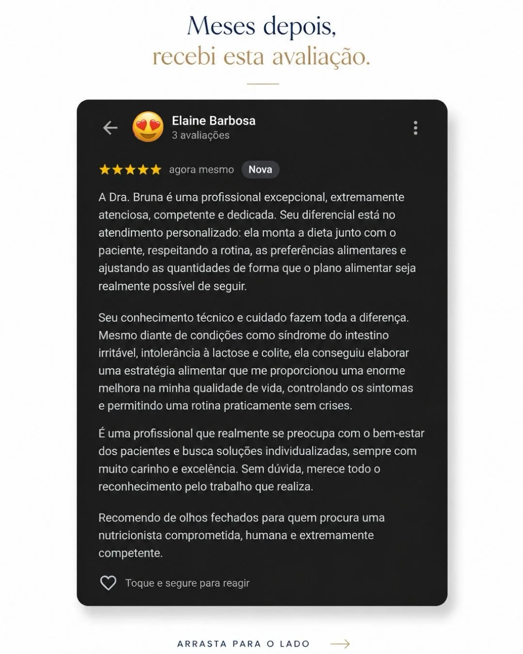 Depoimento real de paciente: Elaine recuperou qualidade de vida com tratamento nutricional para SII