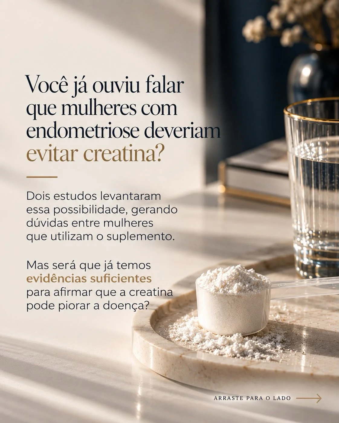 Dúvida sobre creatina e endometriose: dois estudos levantaram a hipótese mas há evidências suficientes?