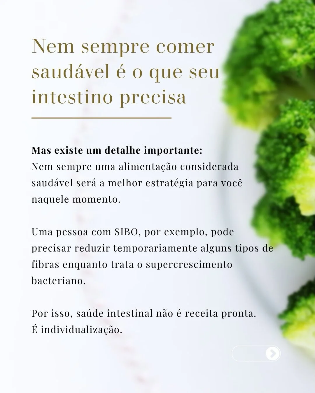 Nem sempre comer saudável é o que seu intestino precisa — SIBO exige redução temporária de fibras