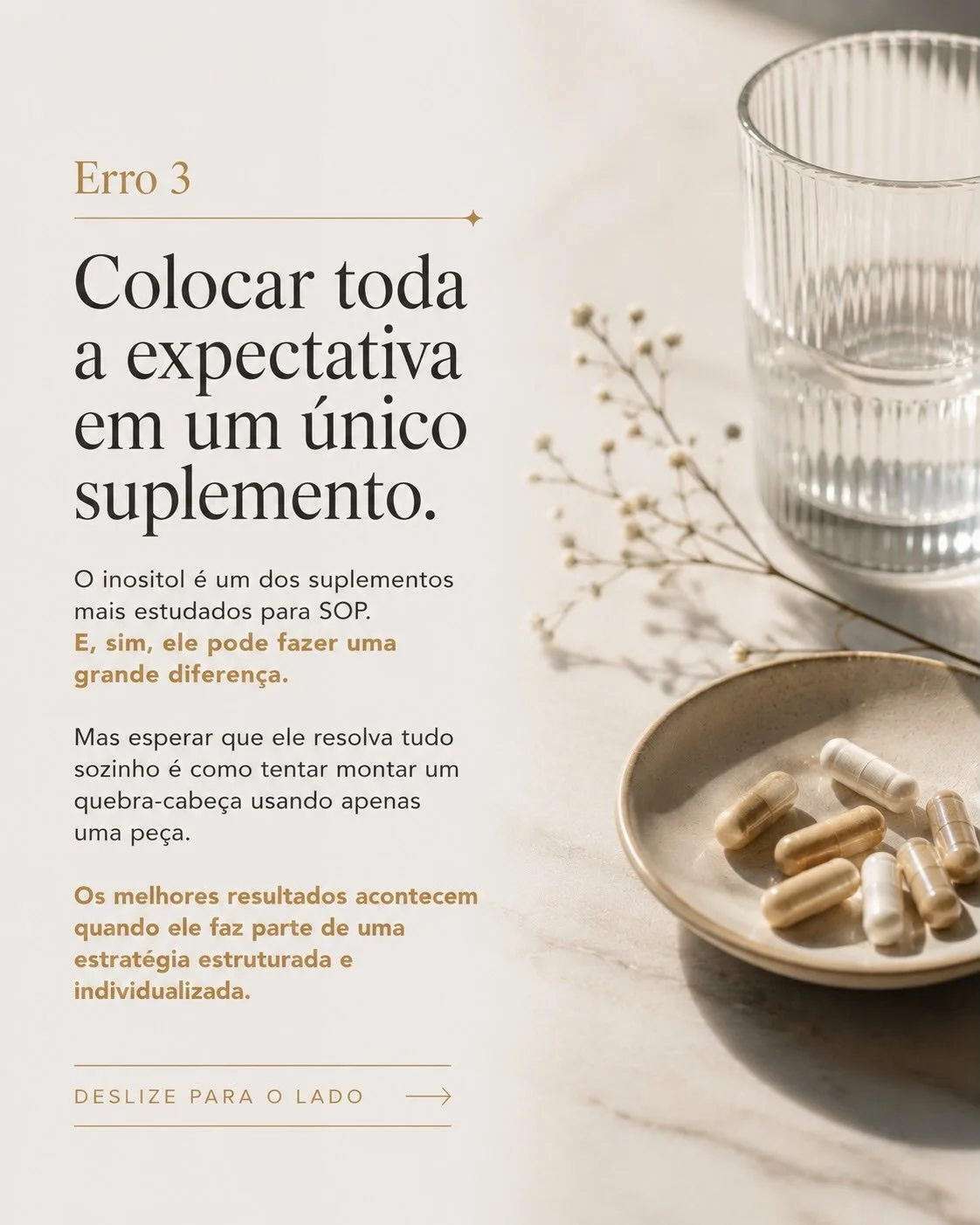 Erro 3 no tratamento da SOP: depositar toda a expectativa no inositol ou em um único suplemento