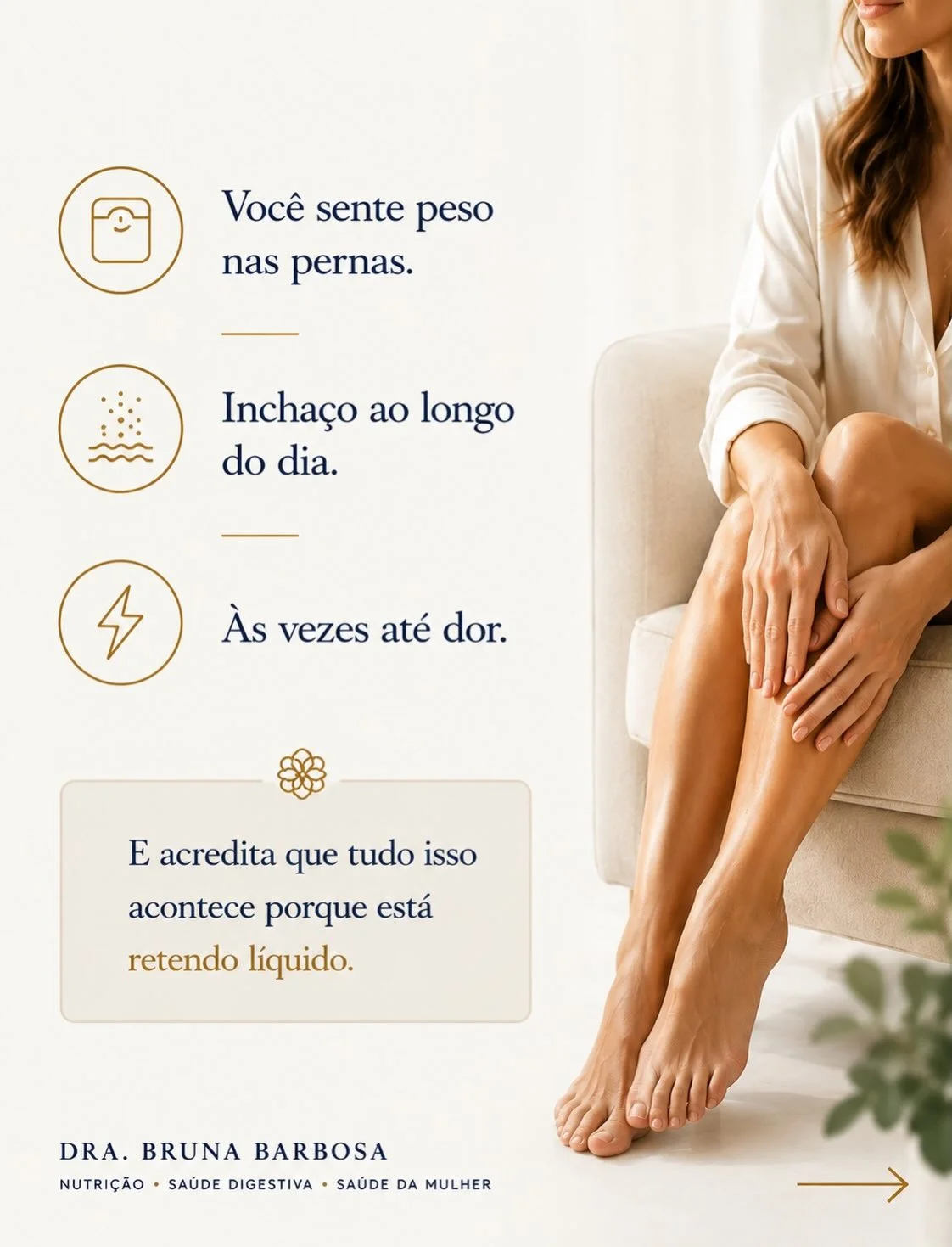 Sintomas de lipedema nas pernas: peso, inchaço ao longo do dia e dor — confundidos com retenção de líquido