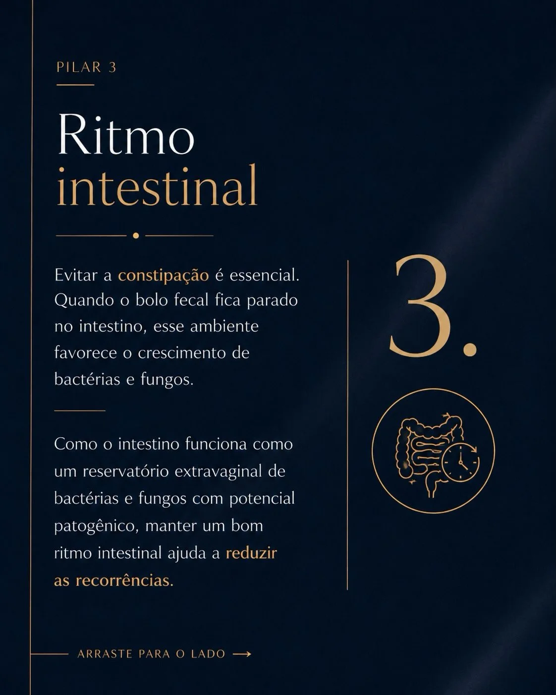 Pilar 3: ritmo intestinal regular como prevenção da candidíase