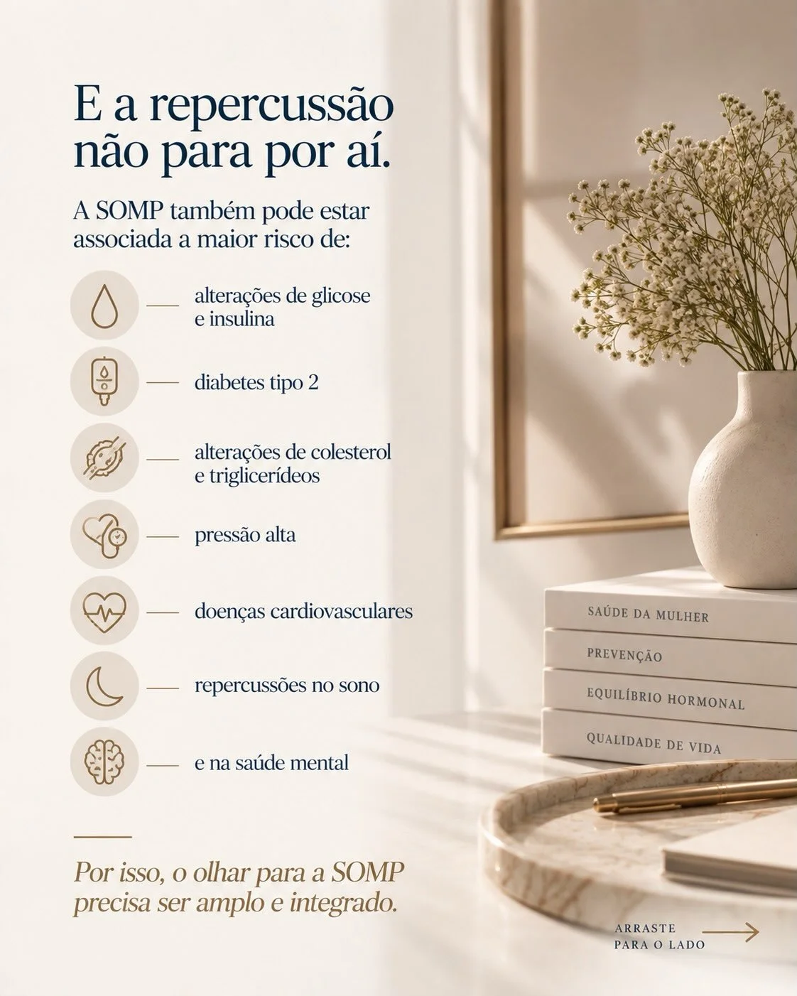 SOMP associada a maior risco de diabetes tipo 2, alterações de colesterol, doenças cardiovasculares e saúde mental