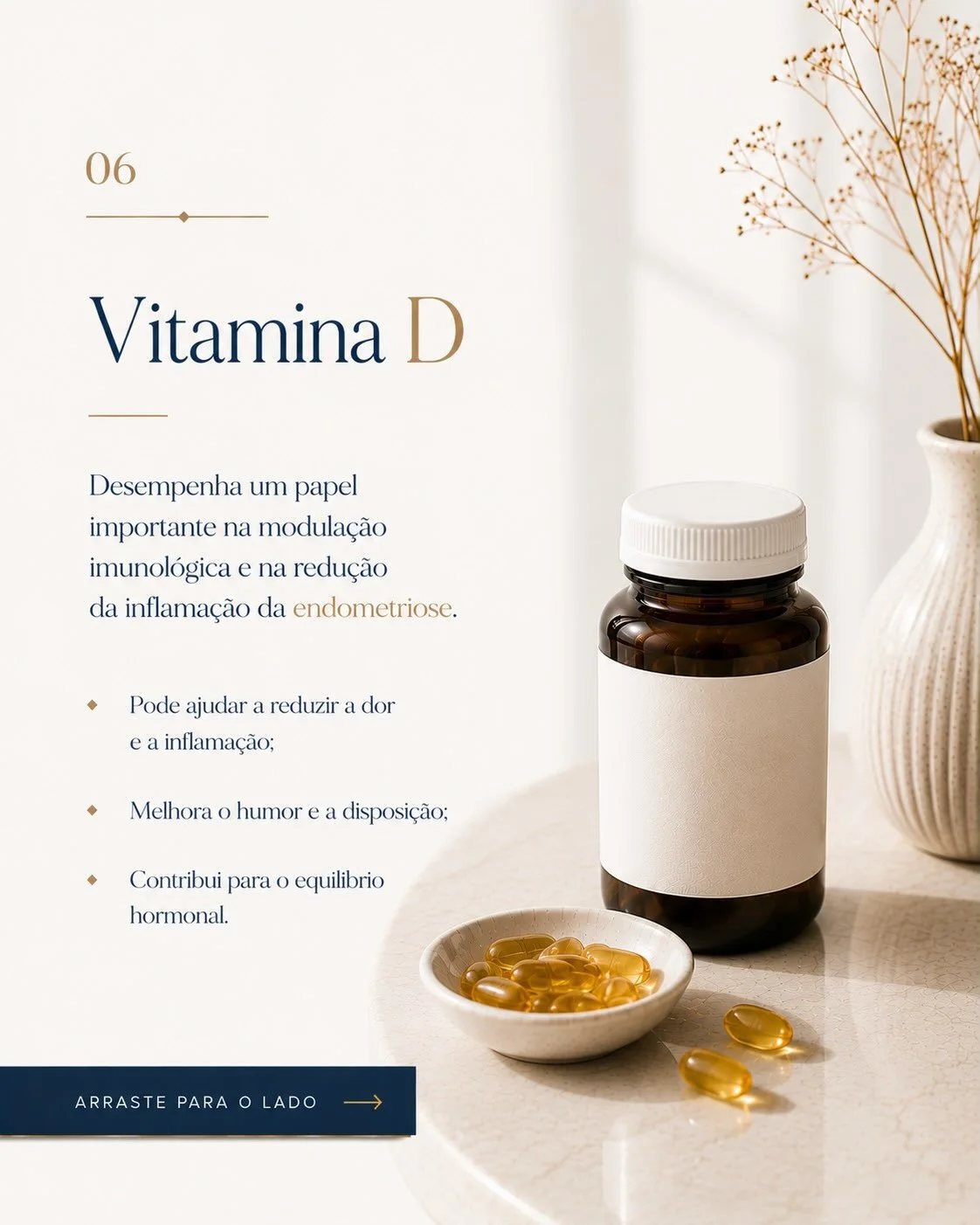 Vitamina D para endometriose: modula imunidade, reduz inflamação e melhora equilíbrio hormonal