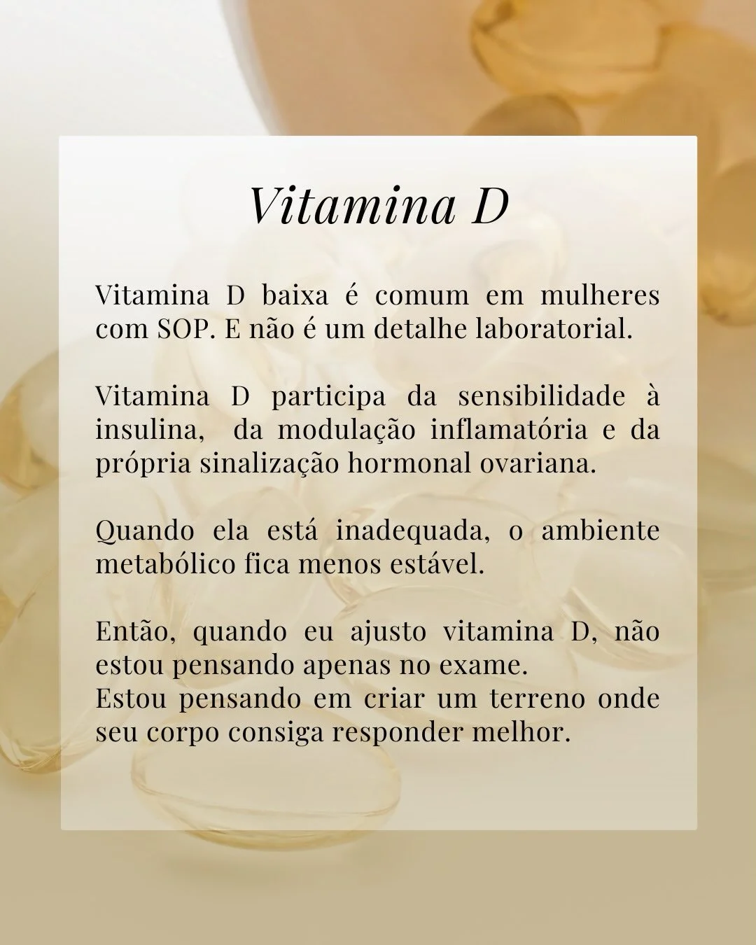 Vitamina D na SOP: sensibilidade à insulina, modulação inflamatória e sinalização ovariana