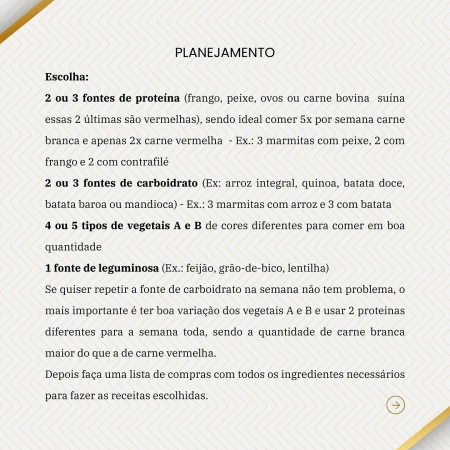 Planejamento das marmitas